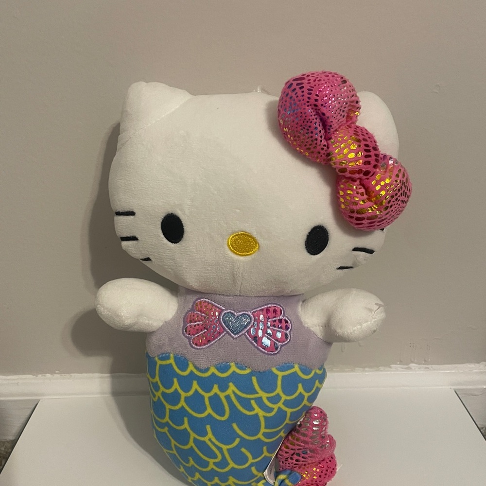 Hello Kitty Plush with Pink and Blue Accents